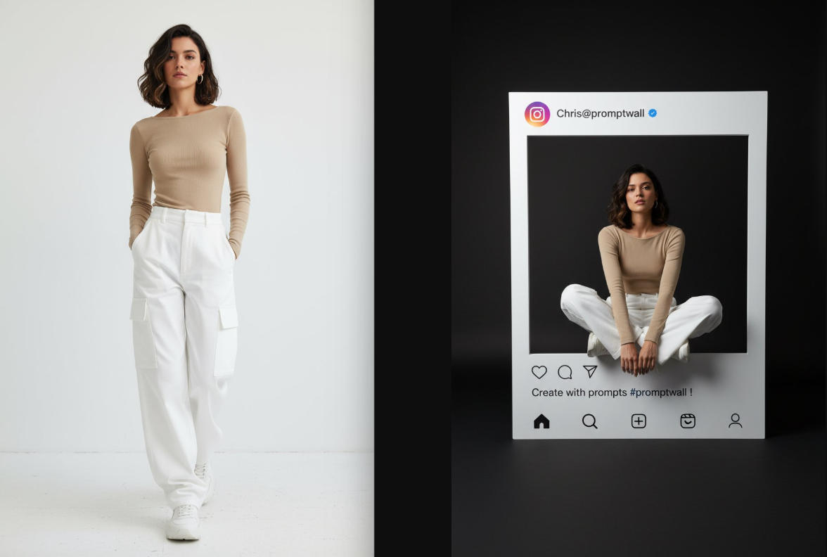 Personal Social Media Frame Cutout Portraits-Instagram